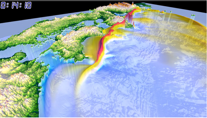 図２．JAGURSによる津波シミュレーション